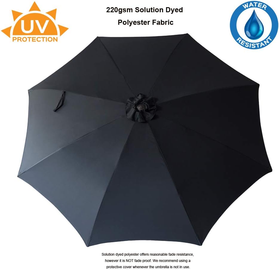 Amazon Com C Hopetree 11 Ft Outdoor Patio Market Umbrella With Tilt Black Garden Outdoor