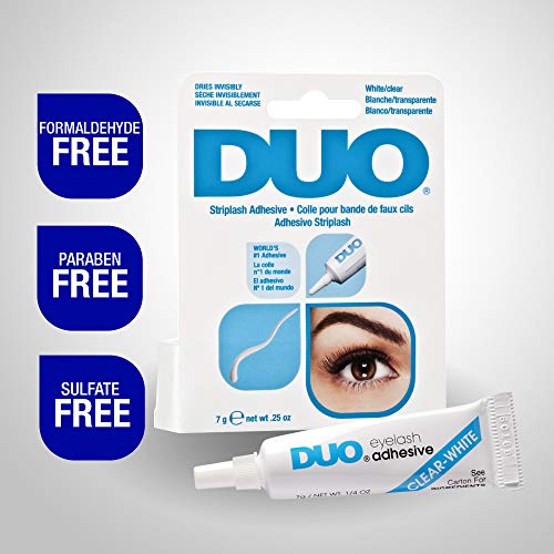 DUO Strip Lash Adhesive White/Clear, for strip false eyelash, 0.25 oz