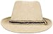 Women and Men Straw Fedora Sun Hat - Outdoor Cap w/Band, Beige LXL
