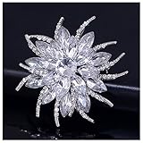 LAYs Women Jewelry Brooch Pin Rhinestone Lapel Pin for Wedding Bridal Bouquet Party Dress (White)