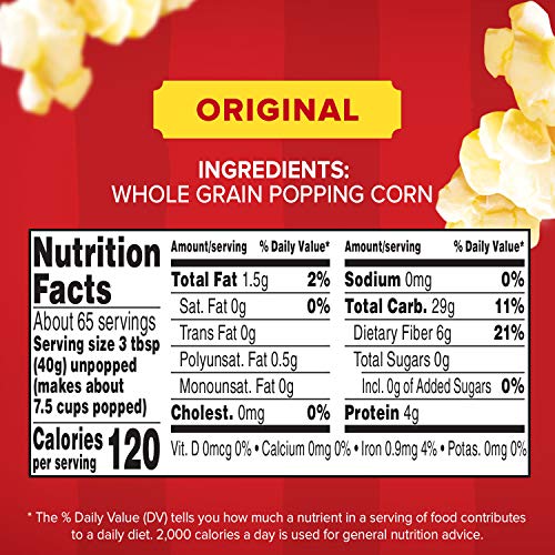 ORVILLE REDENBACHER’S GOURMET POPCORN KERNELS, ORIGINAL YELLOW, 5 LB.