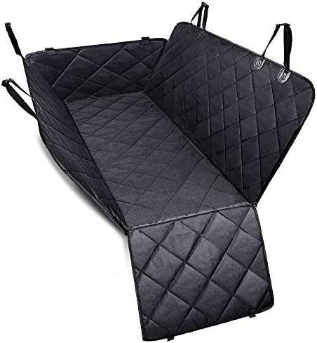 Camande Pet Seat Cover With Extra Side Flaps, Waterproof and Scratch Proof, Hammock Style Cover Protects Car Back Seats from Dog Fur, Mud Black(58" X 54")