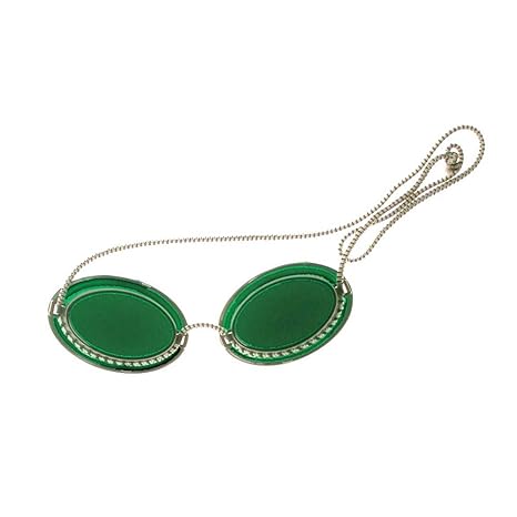 1x Behrend Höhensonnenbrille, UV-Brille, Solariumbrille, UV-Augenschutz, grün, Universalgröße