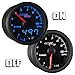 MaxTow Double Vision 10,000 RPM Tachometer Gauge - for 1-10 Cylinder Gas Powered Engines - Black Gauge Face - Blue LED Illuminated Dial - Analog & Digital Readouts - 2-1/16
