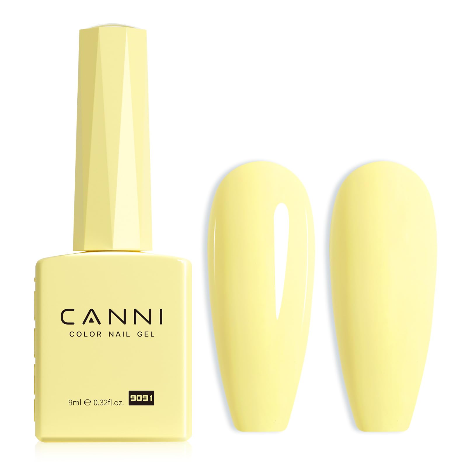 CANNI Yellow Gel Nail Polish, 1Pcs Light Yellow Gel Polish Bright Pastel Butter Yellow Color Nail Polish Gel High Gloss Soak Off U V Gel Nail French Nail Manicure Salon DIY