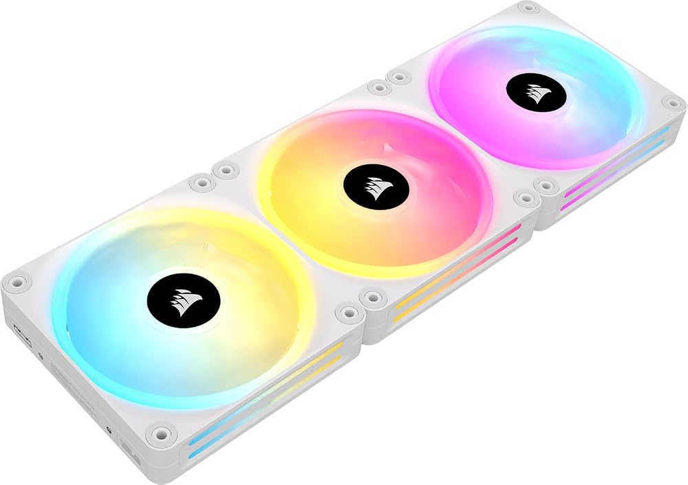 Corsair iCUE LINK QX120 RGB 120mm Magnetic Dome Fans Triple Starter Kit White