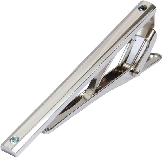 Amazon Co Jp オジエ Ozie タイバー タイクリップ タイピン ネクタイピン スワロフスキー メンズアクセサリー 日本製 シルバー 服 ファッション小物