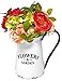 Metal Wall Planter Pocket Half Pitcher Hanging White Enamel Organizer Indoor Outdoor Flowers & Garden (9″ x 10″)thumb 3