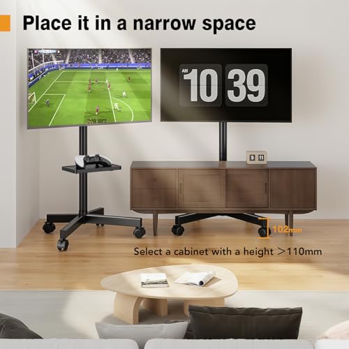Hemudu TV Casters, Mobile TV Stand for 23-60 Inches Plasma/LCD/LED, TV Cabinet with Wheels up to 35 kg, Max VESA 400 x 400 mm