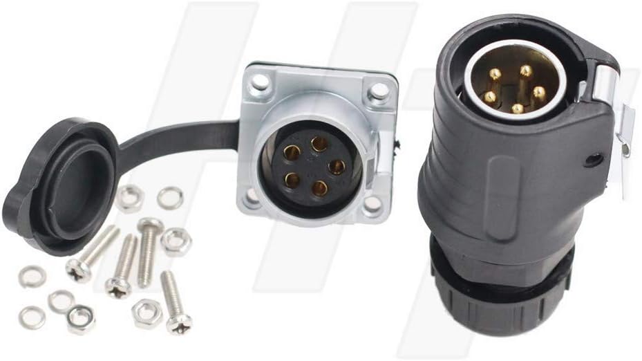 HangTon LP20 5 Pin Waterproof 30 Amp Connector Industrial Power Equipment LED Display Plug Panel Socket, grey|black|beige