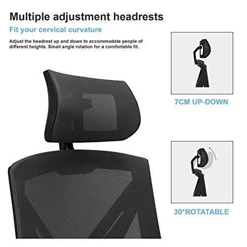 Hbada-Sedia-da-Ufficio-ergonomica-Sedia-Moderna-con-Schienale-Alto-Sedia-Computer-reclinabile-con-Supporto-Lombare-Cuscino-e-poggiatesta-Regolabili-Dorso-in-Mesh-Traspirante-Nero