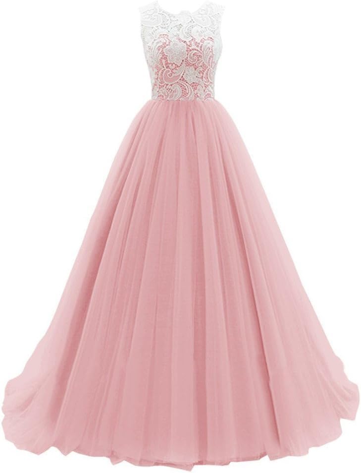 KekeHouseยฎ A-line Wedding Bridesmaid Dress Mother and Daughter Dress Sweetheart Flower Girl Long Lace Prom Dress