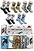 Tiny Captain Boy Dinosaur Socks 4-7 Year Old Boys Crew Cotton Sock Perfect Age 5 Gift Set (Medium, Blue and Grey)