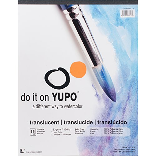 Yupo Paper L21-YUP153WH1114 Translucent Sheets (15 Sheets ), 11" x 14"