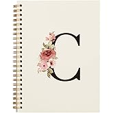 OXW Personalized Gifts Initial Letter C Notebook Journal, Cute Custom Notebook for School Girls, Monogrammed Gifts for Women, School Supplies for Girls, Customized Gifts, Spiral Notebook 5.5 x 8.3