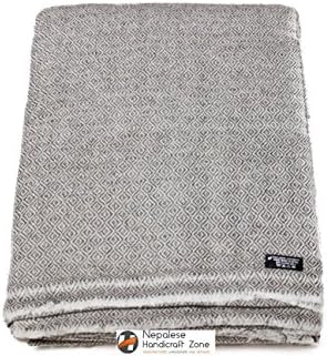 Himalayan Cashmere Throw,Natural Cashmere Blanket 54" x 108",Hand Made in Nepal