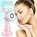 Electric Facial Cleansing Brush, 3 Brush Heads with 2 Power Modes - Rechargeable Face Cleanser Waterproof, Spin Face Brush for Deep Cleansing, Gentle Exfoliating and Massaging(Pink)