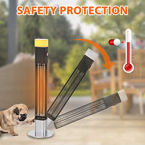 PATIOBOSS Electric Patio Heater, Freestanding Infrared Heater with 16
