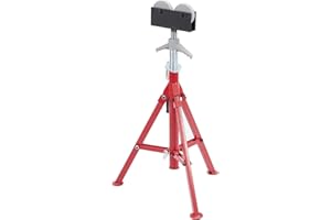 Pipe Stand Adjustable Pipe Jack Stand with Roller Head 28"-52" Height 2500 Lb Capacity Folding Heavy Duty Steel Pipe Support 