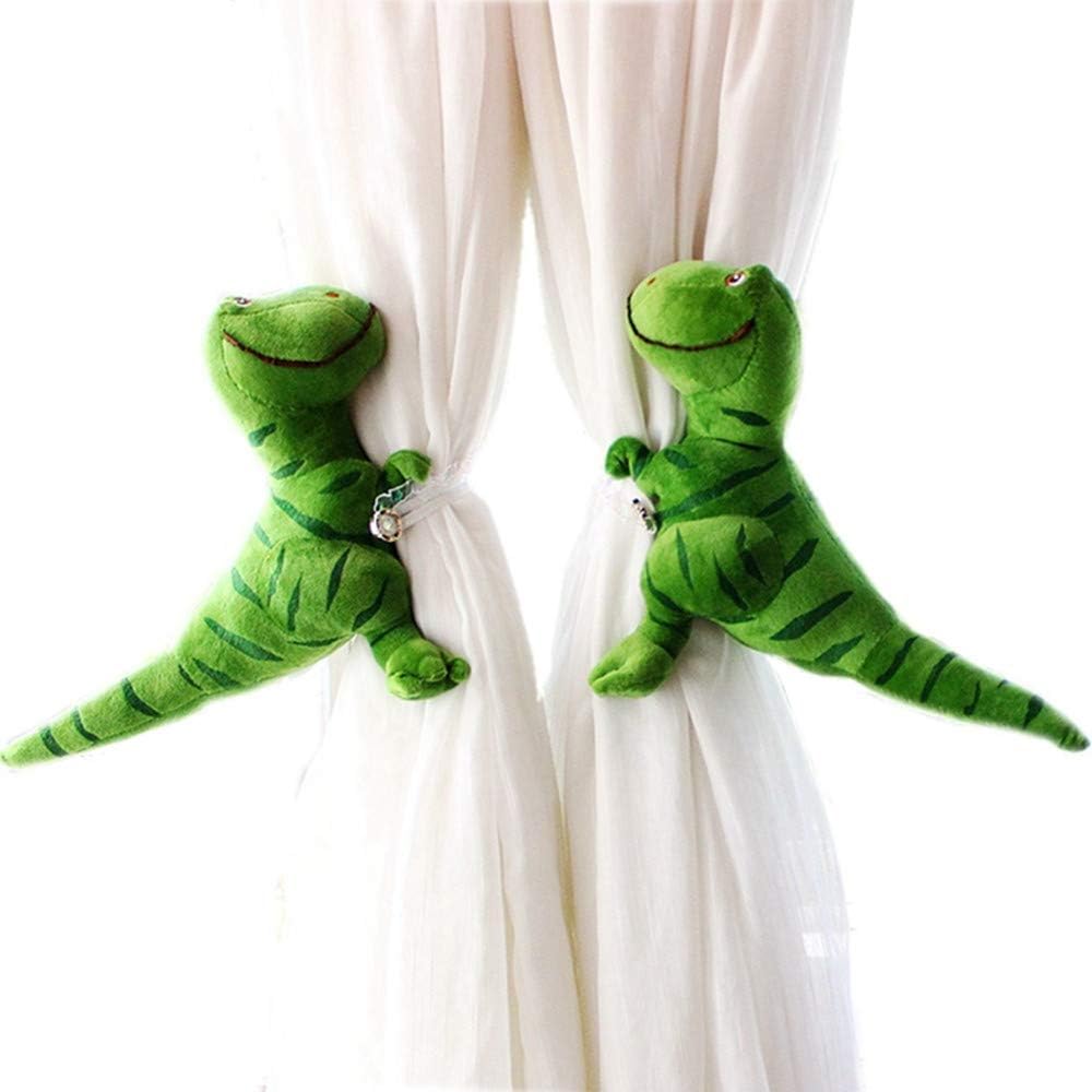 Ifever 1 Pair Cartoon Animal Dinosaur Doll Curtain Tiebacks Cute Decorative Curtain Drapery Holdback Buckle for Balcony