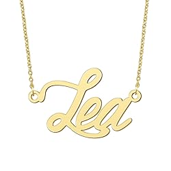 BYBWBL Lea Name Pendant Necklace 18k Gold Plated
