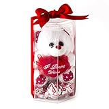 Valentines Day Love Teddy Bear, Miniature I Love You Teddy Bear with Heart Milk Chocolate - Oh! Nuts