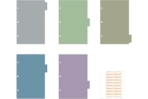 Ospelelf Mini Binder Dividers with Tabs，Durable Paper Dividers for 3 Ring Mini Small Binder，5 Tab(5.5" * 8.5")