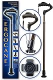 Ergocane 2G by Ergoactives As Seen On TV. Spring-Assisted Shock Absorber Fully-Adjustable Ergonomic Cane, Newly Released, Equipped with Stand Alone High Performance Rubber Tip (Maroon Design)
