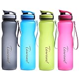1L Large BPA Free Water Bottle for Sports Outdoor, Leak Proof Flip Top (Narrow/Wide Mouth 2 in 1)