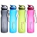 1L Large BPA Free Water Bottle for Sports Outdoor, Leak Proof Flip Top (Narrow/Wide Mouth 2 in 1)