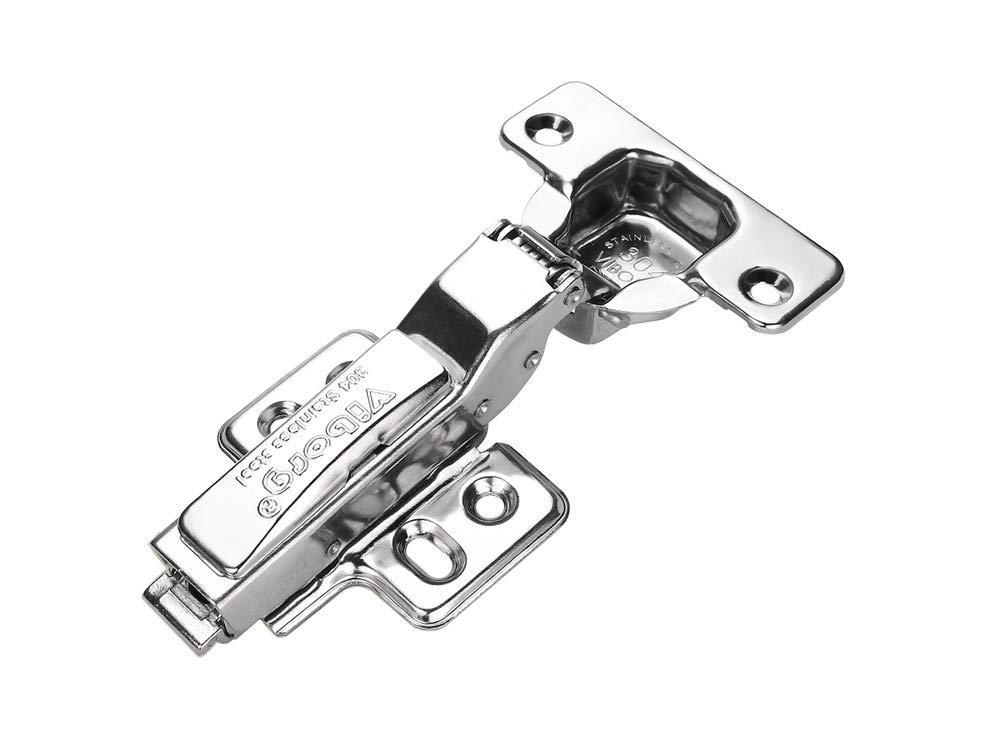 (2 Pieces) Viborg 35mm Sus304 Stainless Steel Soft Close Self Closing Kitchen Cabinet Cupboard Wardrobe Door Hinge Hinges (Half Overlay)