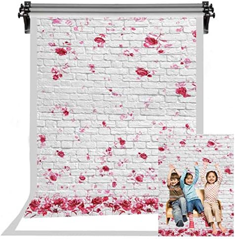 F Fun Soul 白レンガ壁背景 白レンガ壁 バラ模様 写真 ビデオ Fslx074 直営店 5x7フィート スタジオ背景 小道具