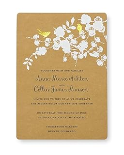 UPC 634680142783 product image for Gold Foil Birds Kraft Print at Home Wedding Invitation Kit (B013RZ7FBQ) | upcitemdb.com