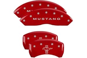 MGP Caliper Covers - Brake Caliper Covers 2005-2009 Ford Mustang - Front and Rear Set - Red