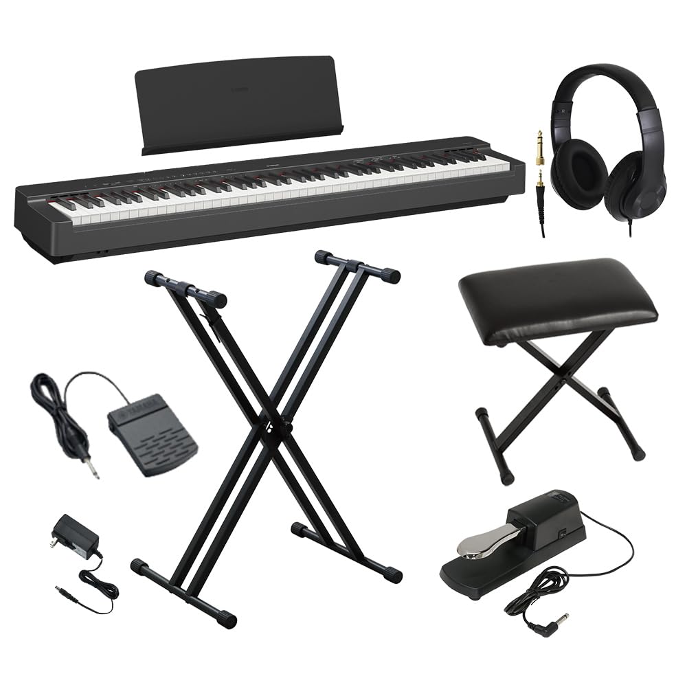 YAMAHA P-225B 電子ピアノ ヘッドホン・Xスタンド・Xイス・ダンパーペダルセット商品画像