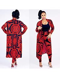 Conjunto de 2 piezas para mujer con diseño floral a rayas, parte delantera abierta, color amarillo