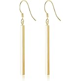 SLUYNZ Solid 925 Sterling Silver Minimalist 2CM/3CM Bar Drop Earrings for Women Teens Vertical Bar Dangle Earrings
