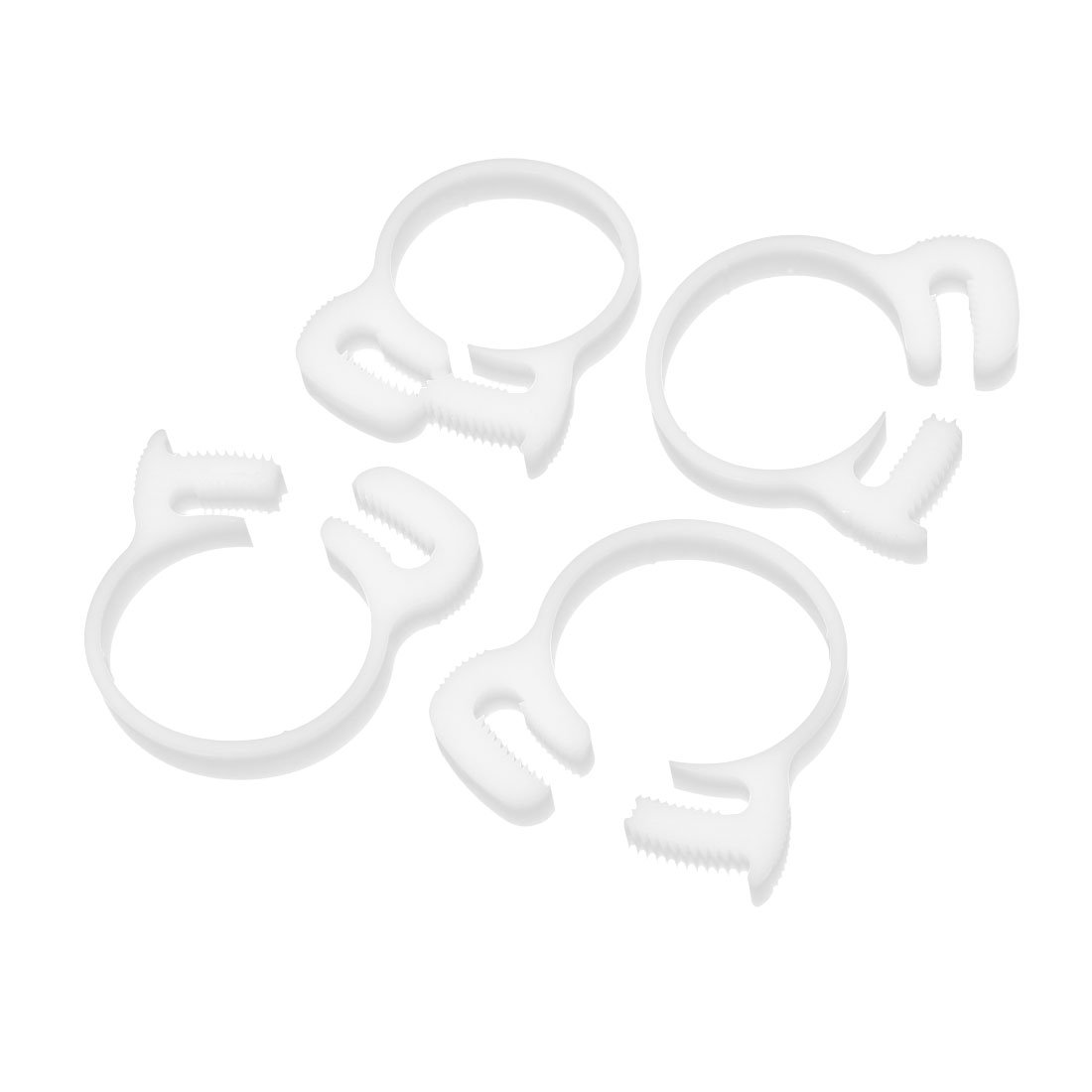 Sourcingmap 26.4mm-28.4mm Adjustable Ratchet Type Plastic Hose Tube Clamps Clips 4 Pcs