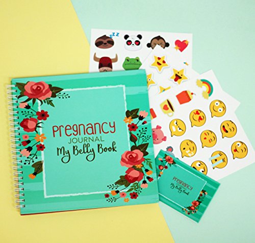 My Belly Book - Pregnancy Journal and Baby Memory Book with Stickers - Baby's Scrapbook and Photo Album - Perfect Gift for First Time Moms - Picture and Milestone Books for Toddlers (New Version)