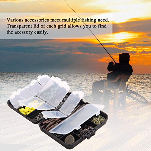 Shaddock 296 TLG Karpfen Angelzubehör Set mit Wirbel Perlen Karpfenhaken Anti-Tangle-Ärmeln Clips Hühneraugen Aligner… – Bild 8