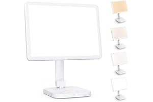 LASTAR Light Therapy Lamp, UV-Free 12000 Lux Max at 12", Sun Lamp with 5 Brightness Levels & 4 Color Temperatures & 6 Timer Functions, 180° Free Rotable Heavy Base Smart Plug Sunlight Lamp for Therapy