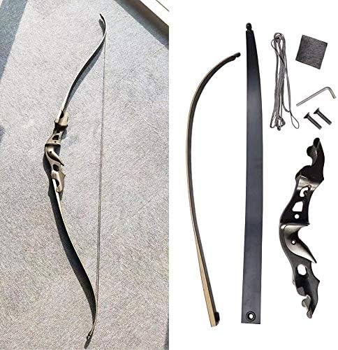 Sharrow 55lbs 伝統弓 アーチェリーリカーブボウ 58インチ 狩猟弓 弓道練習専用弓 右利きリカーブボウ 取り外し可能 アーチェリーアウトドア