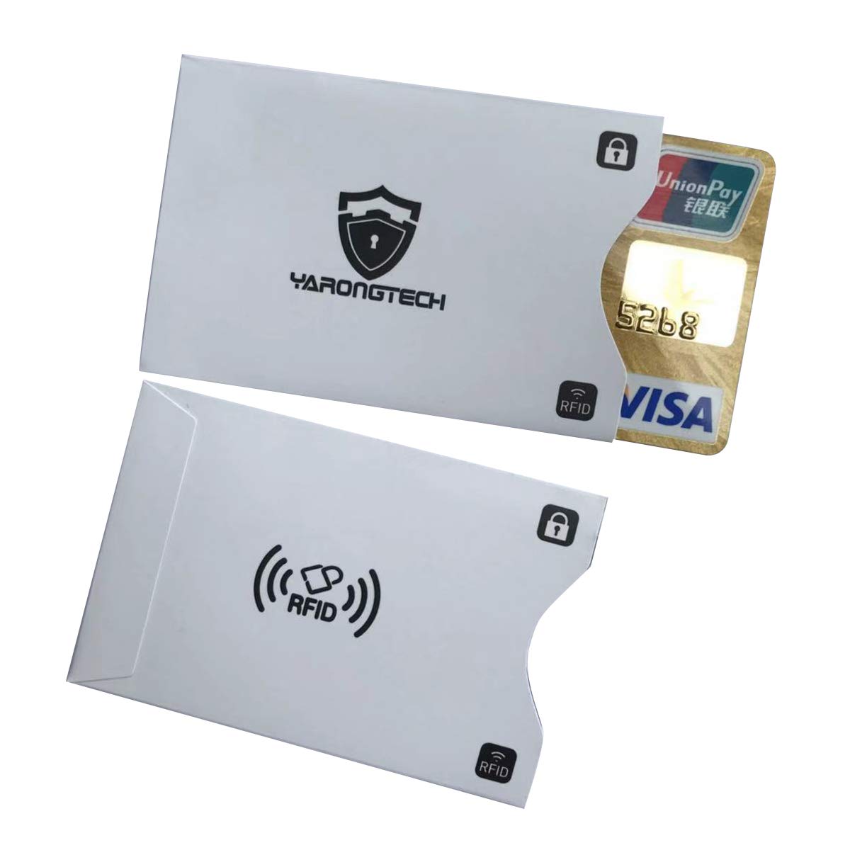 YARONGTECH RFID Card Blocking Sleeves Holder,Anti Theft Credit Card Cover Protector (Pack of 10) (White)