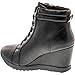 Forever Adriana11 Women Sporty Leatherette Lace-Up High Top Wedge Sneaker Bootie Shoes