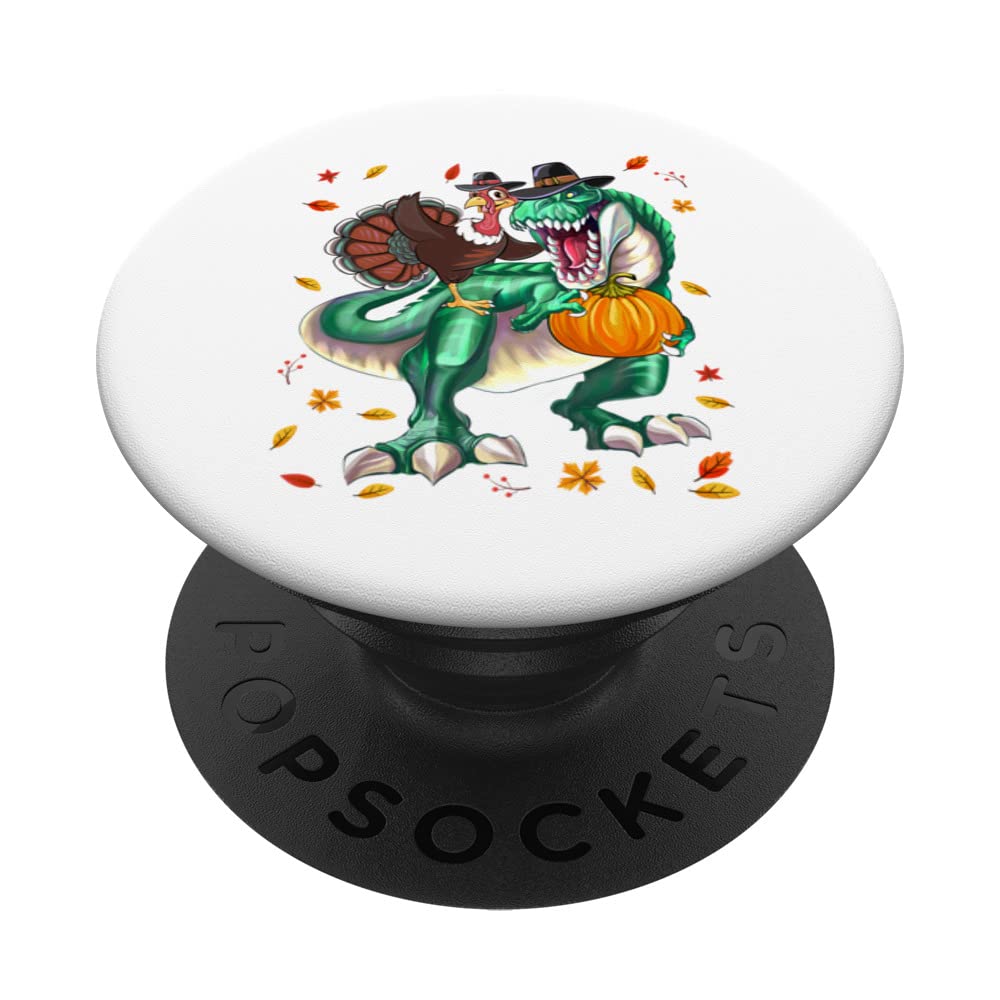 Thanksgiving Turkey Dinosaur T Rex Autumn Fall Boys Kids PopSockets Swappable PopGrip
