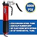 Motovecor Grease Gun 6000 PSI Heavy Duty Professional Pistol Grip 14 Oz 400cc - 18 inch Flex Hose … (Red)