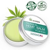 Organic Hemp Balm for Pain Relief (2200mg), Natural Hemp Pain Relief Cream for Back, Knee, Neck, Joint - Premium Hemp Herbal Extract Balm for Inflammation & Sore Muscles - Made in USA