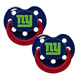 New York Giants Glow in Dark 2-Pack Baby Pacifier Set - NFL Infant Pacifiers