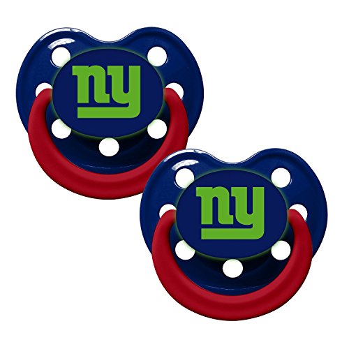 New York Giants Glow in Dark 2-Pack Baby Pacifier Set - NFL Infant Pacifiers