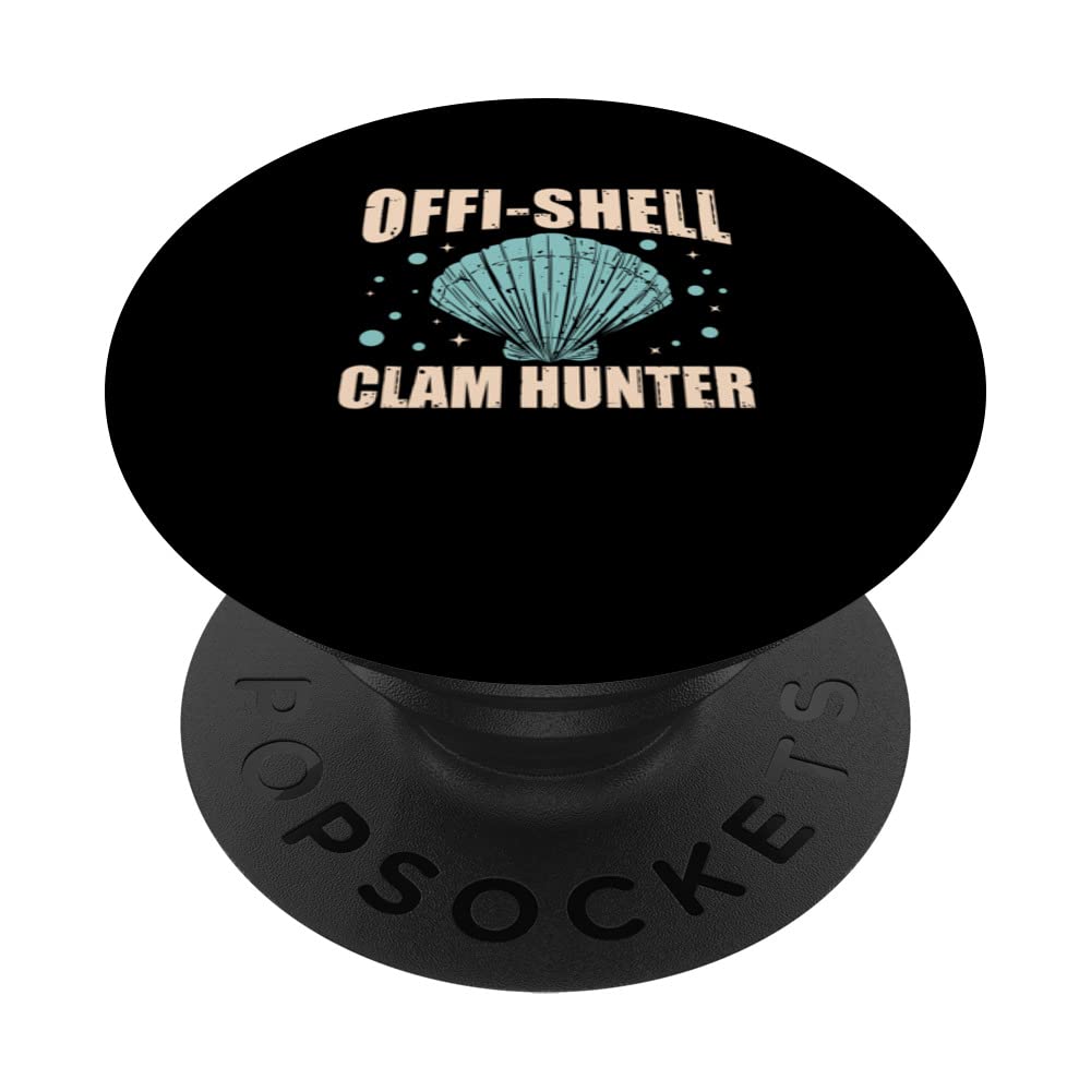 Offi-Shell Clam Hunter Shelling Seashell Collecting PopSockets Swappable PopGrip